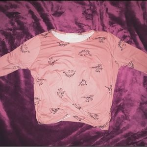 Pink dinosaur crop top